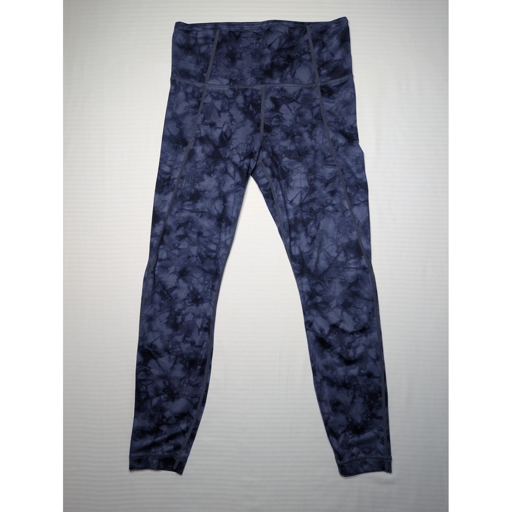 Athleta Tie Dye Leggings Small Blue Minimalist Athleisure Yoga Gym Activewear